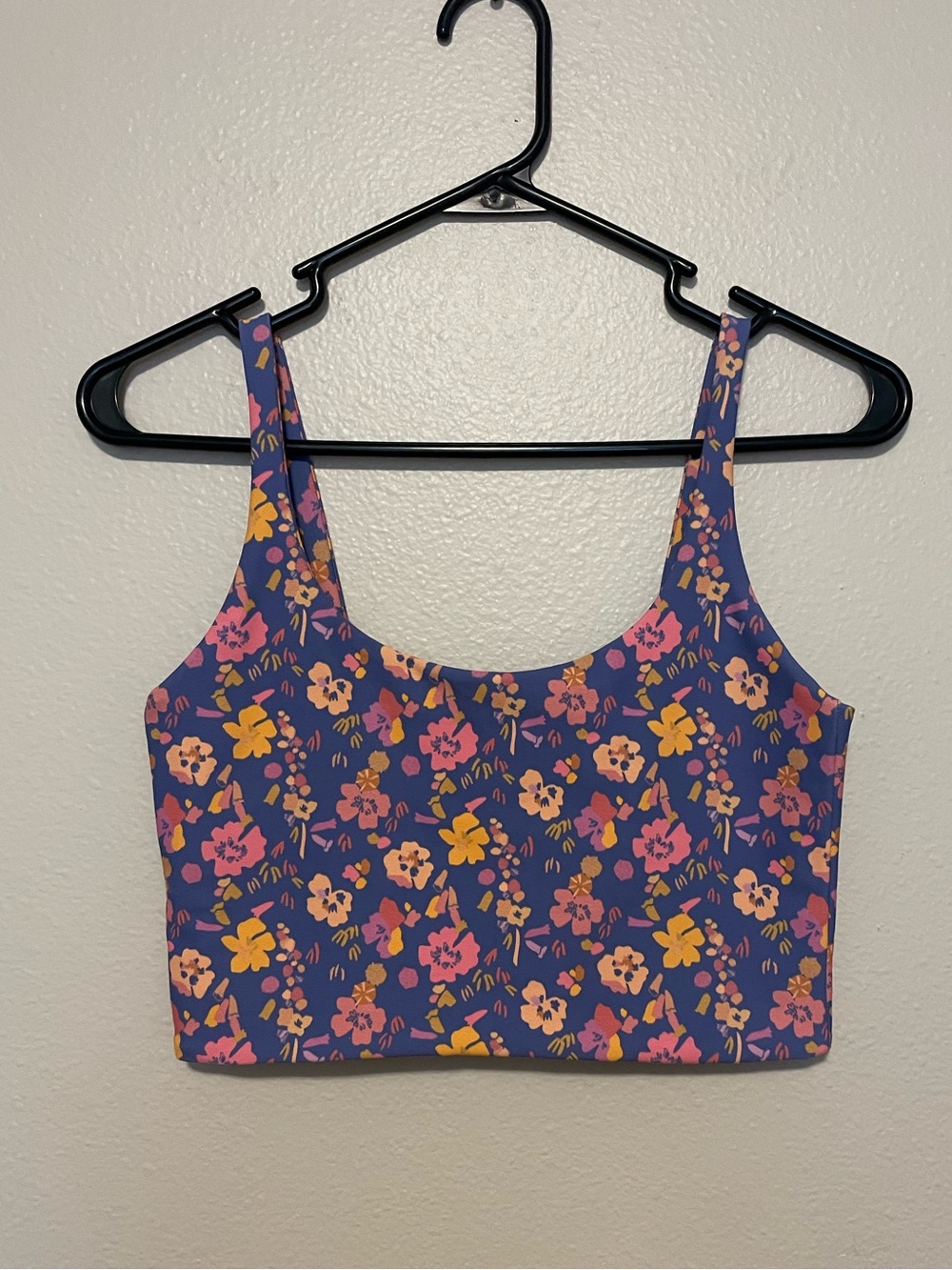 Skatie Purple Floral Paige Crop Top with Pink & Yellow Blooms